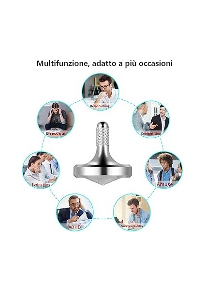 Paslanmaz Çelik Metal Topaç, Iyi Yapılmış Edc Dekompresyon Oyuncağı, Mükemmel Dengeli ve Pürüzsüz, Stresi, Kaygıyı Azaltmaya Yardımcı Olur (M/gümüş) indirimleri