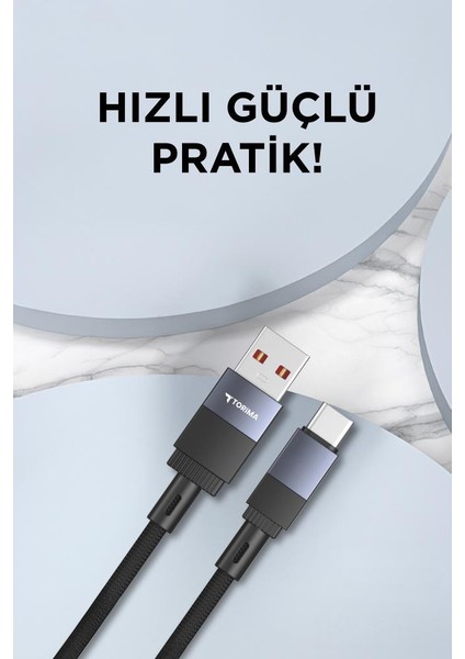 U18 Siyah USB ile Type-C Şarj ve Data Kablosu modelleri