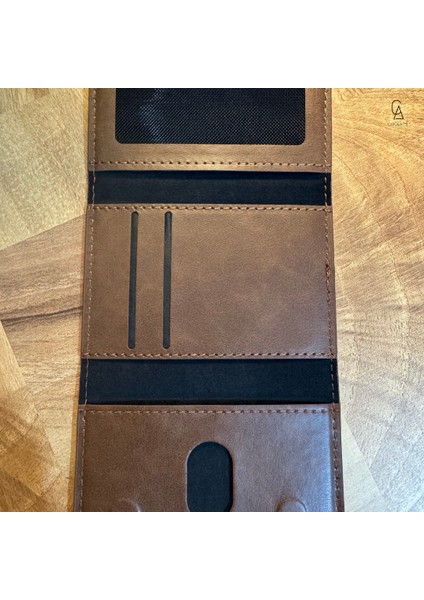 iPhone 17 Pro Max Uyumlu 5 Bölmeli Magsafe Mıknatıslı Deri Kartlık Cüzdan