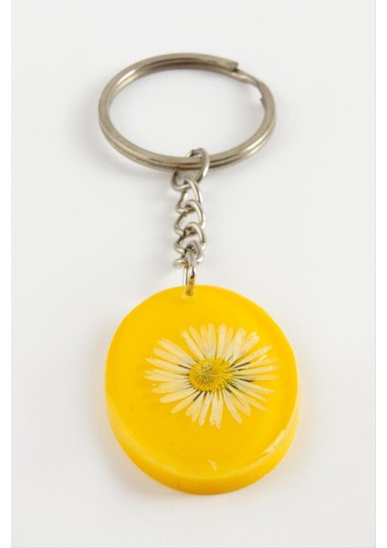 Depomix Papatya Oval Epoksi Anahtarlık-Sarı fiyatları