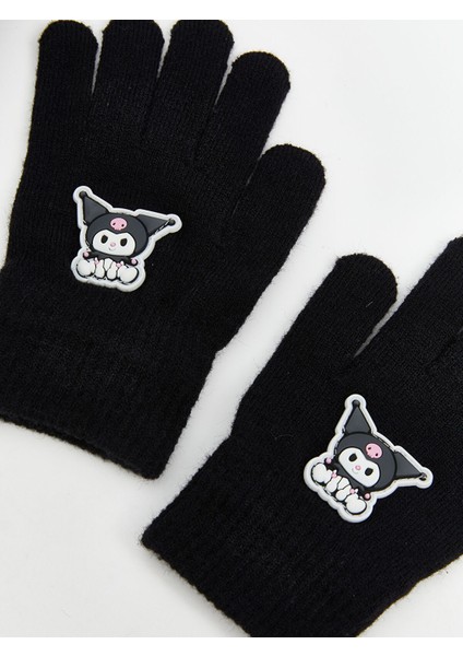 Yeni Sezon Kuromi Nakışlı Kız Çocuk Atkı Bere ve Eldiven Seti modelleri