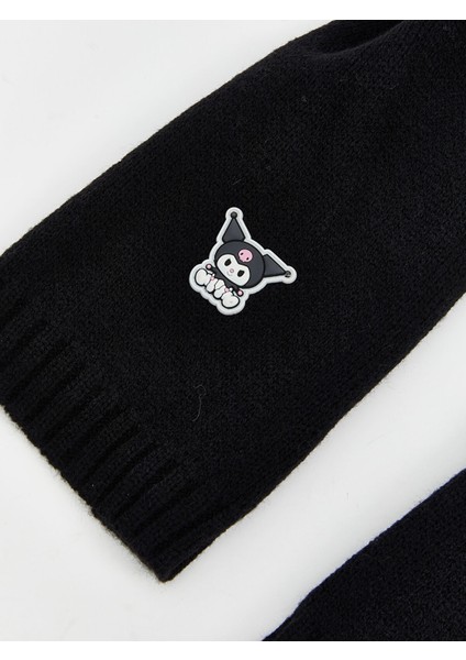 Yeni Sezon Kuromi Nakışlı Kız Çocuk Atkı Bere ve Eldiven Seti fırsatları