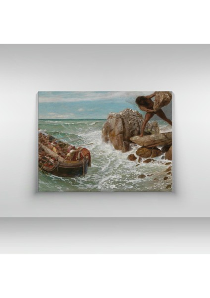 Arnold Böcklin - Odysseus Und Polyphemus - Ahşap Mdf Tablo fırsatları