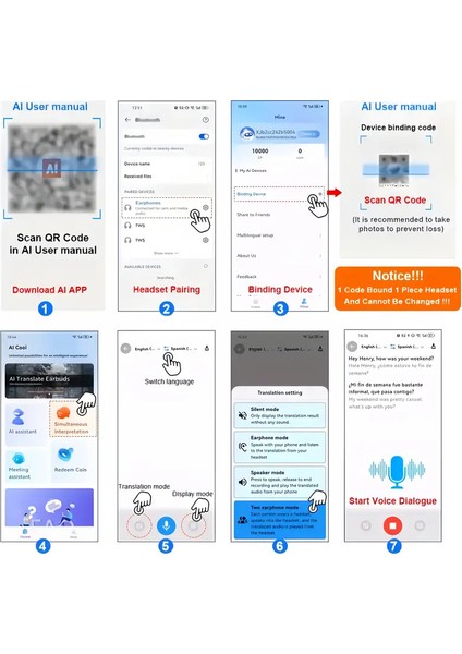 Aı Smart Translate Kulaklık – Kablosuz Gürültü Önleyici Bluetooth Headset | Spor, Seyahat ve Günlük Kullanım Için