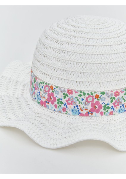 Yeni Sezon Çiçek Desenli Kız Çocuk Hasır Şapka modelleri