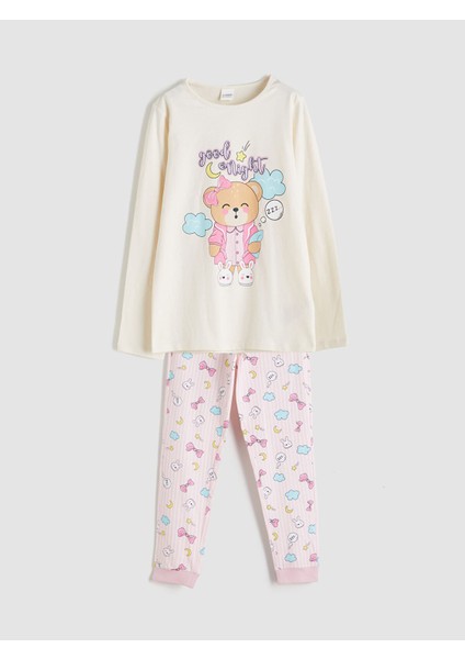Yeni Sezon Bisiklet Yaka Kız Çocuk Pijama Takımı