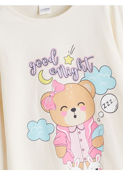 Yeni Sezon Bisiklet Yaka Kız Çocuk Pijama Takımı modelleri