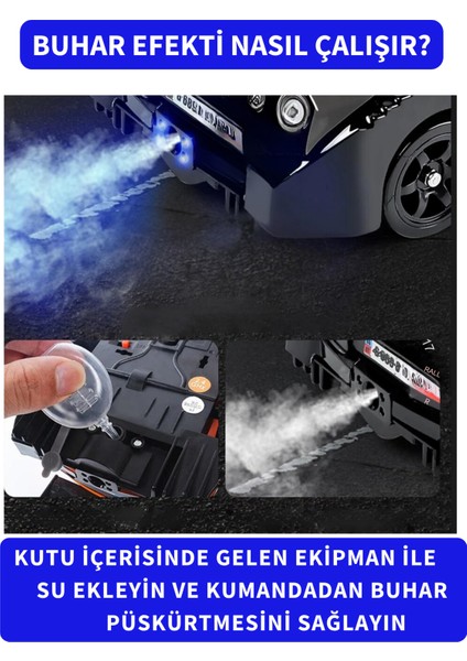 Oyuncak 28 cm Uzaktan Kumandalı 4x4 Buhar Atan Drift Arabası 20 Km/h Hız Drift Tekerler 7.4 V Şarjlı Drift Için Üretilmiş Özel Araba