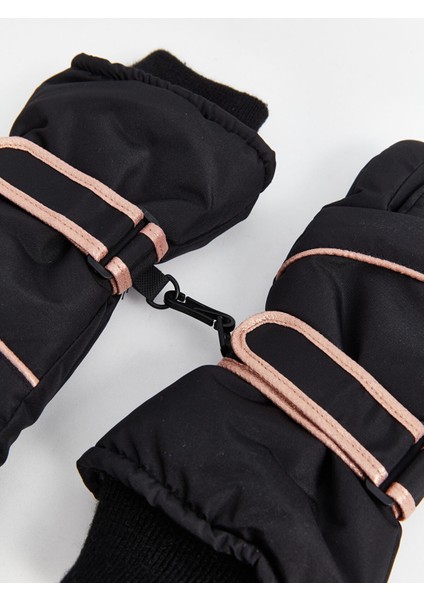 Yeni Sezon Kilit Detaylı Cırt Cırtlı Kız Çocuk Kar Eldiveni fırsatları