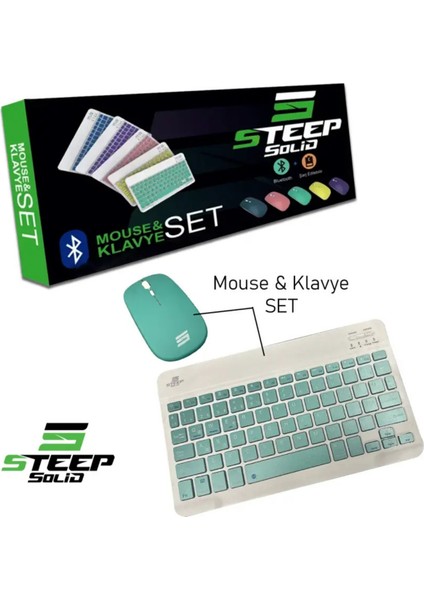 Steep Solid Magic Yeşil Şarjlı Bluetooth Klavye Mouse Set fırsatları