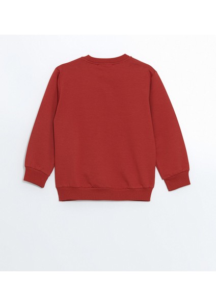 Yeni Sezon Bisiklet Yaka Baskılı Kız Çocuk Sweatshirt modelleri