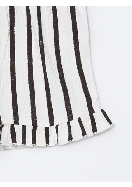 Yeni Sezon Beli Lastikli Çizgili Kız Bebek Şort fiyatları