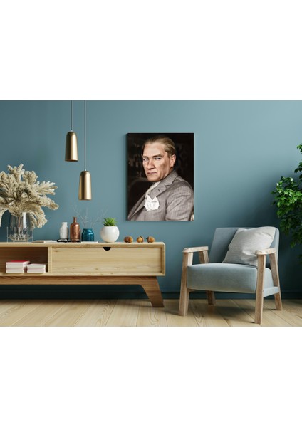 Atatürk Gri Takım Elbise - Ahşap Mdf Tablo modelleri