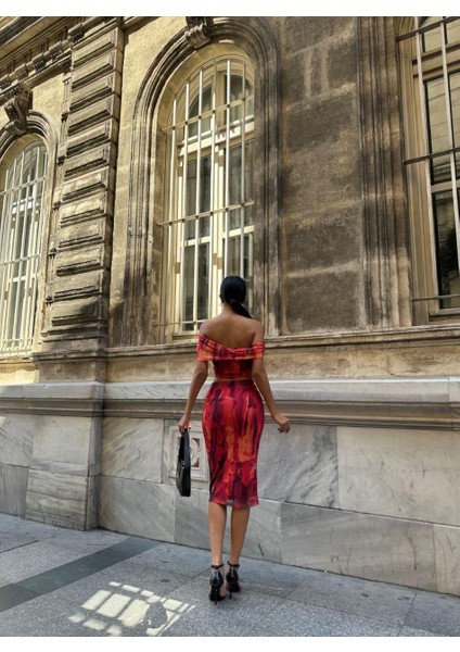 Desenli Tül Takim 582955 Kirmizi modelleri