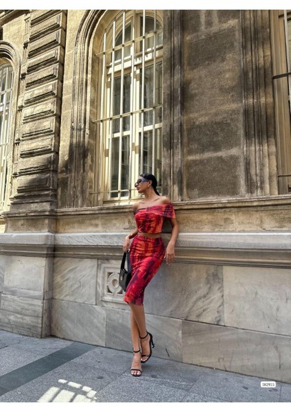 Desenli Tül Takim 582955 Kirmizi fırsatları