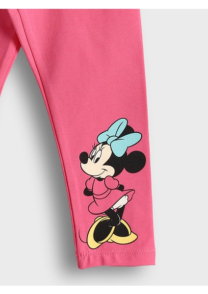 Yeni Sezon Minnie Mouse Baskılı Kız Çocuk Tayt 3'lü modelleri
