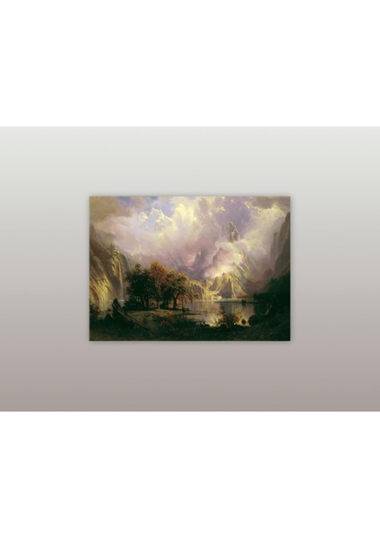 Albert Bierstadt - Rocky Mountain Landscape - Ahşap Mdf Tablo modelleri