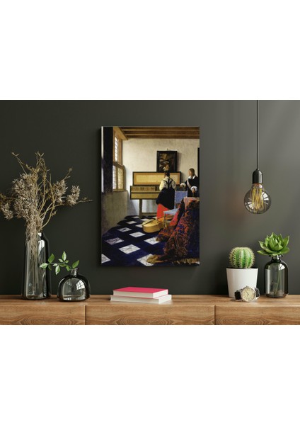 Johannes Vermeer - Lady At The Virginal With A Gentleman, The Music Lesson- Ahşap Mdf Tablo