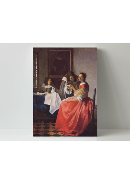 Johannes Vermeer -The Girl With The Wine Glass- Ahşap Mdf Tablo fiyatları