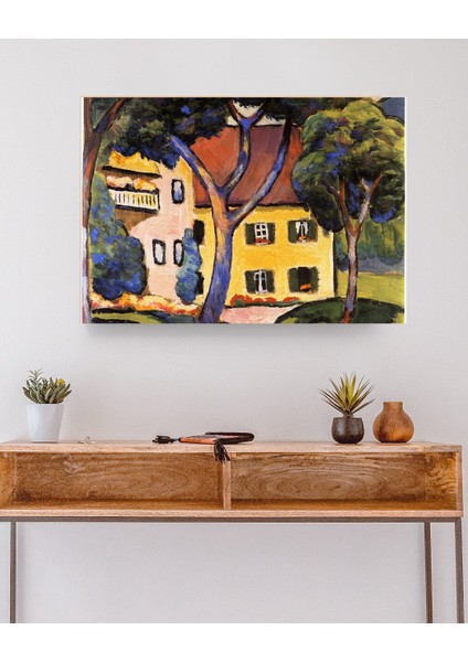 August Macke - Staudacherhaus Am Tegernsee - Ahşap Mdf Tablo modelleri