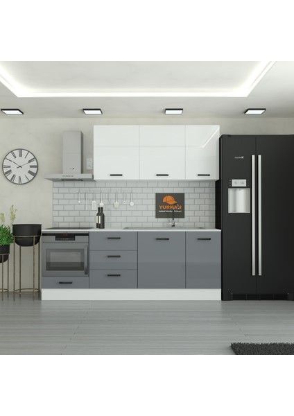 230 cm Mutfak Dolabı Mdf Kapak Tezgah Dahil YRKN230 98