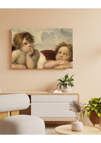 Raffaello Santi - Küçük Melekler - Little Angels - Ahşap Mdf Tablo