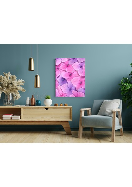 Sık Pembe Mor Çiçekler - Ahşap Mdf Tablo modelleri