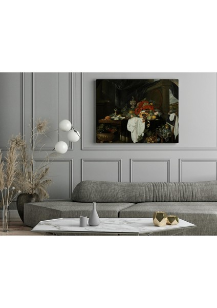 Andries Benedetti - A Pronk Still Life With Fruit, Oyters, And Lobsters - Ahşap Mdf Tablo