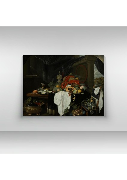 Andries Benedetti - A Pronk Still Life With Fruit, Oyters, And Lobsters - Ahşap Mdf Tablo fırsatları