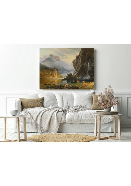 Albert Bierstadt -Indians Spear Fishing - Ahşap Mdf Tablo fiyatları