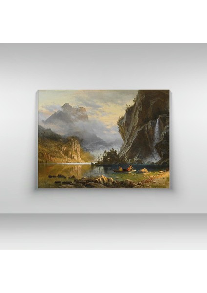 Albert Bierstadt -Indians Spear Fishing - Ahşap Mdf Tablo fırsatları