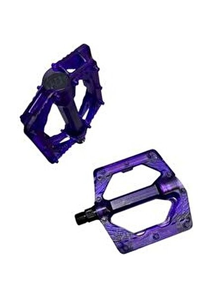 Bisiklet Platform Pedal Çivili Transparan Mor Şeffaf