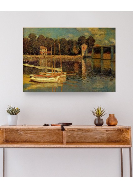 Claude Monet - The Railway Bridge At Argenteuil - Ahşap Mdf Tablo modelleri