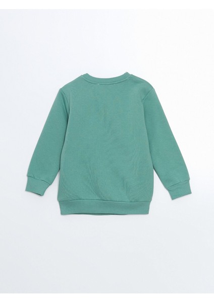 Yeni Sezon Bisiklet Yaka Baskılı Kız Bebek Sweatshirt modelleri