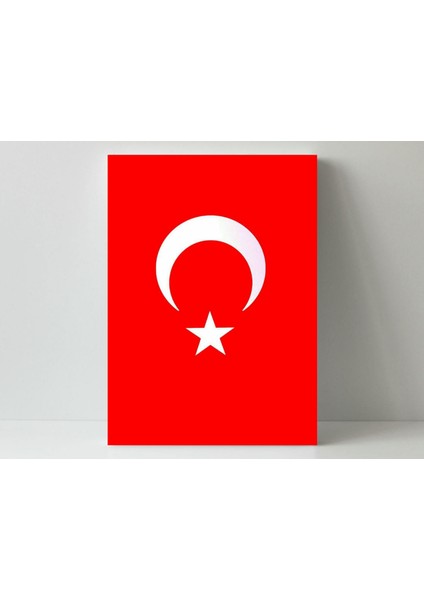 Dikey Türk Bayrağı - Ahşap Mdf Tablo