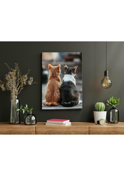 Iki Kedi Bir Arada - Ahşap Mdf Tablo modelleri