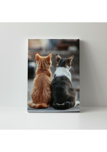 Iki Kedi Bir Arada - Ahşap Mdf Tablo fırsatları
