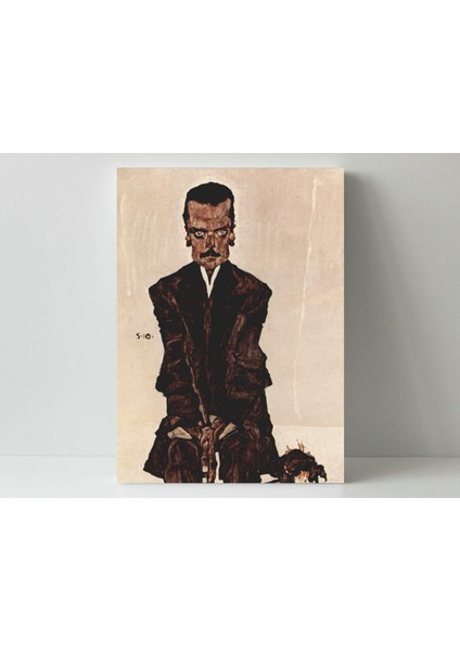 Egon Schiele - Portrait Of Eduard Kosmack- Ahşap Mdf Tablo fiyatları