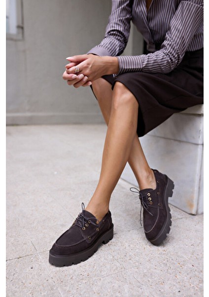 Alvarez Kadın Kahve Gercek Suet Bagcıklı Loafer