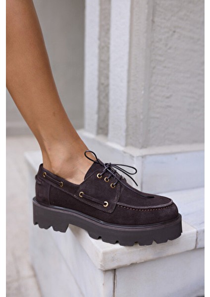 Alvarez Kadın Kahve Gercek Suet Bagcıklı Loafer modelleri