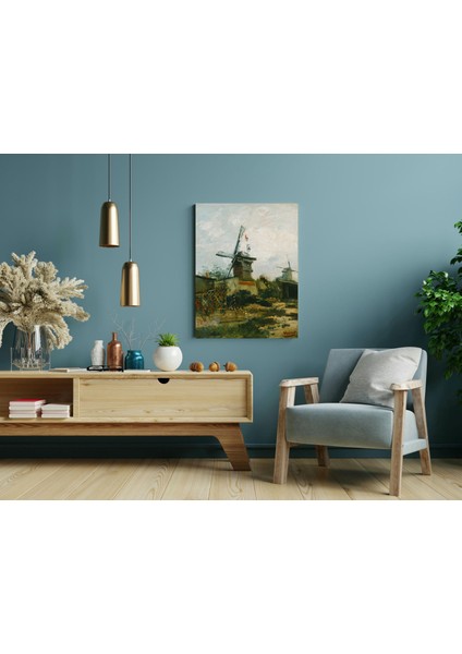 Vincent Van Gogh - Windmills On Montmartre- Ahşap Mdf Tablo modelleri