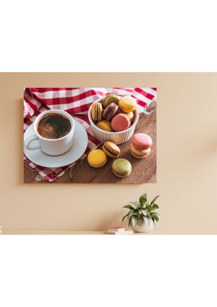 Türk Kahvesi ve Makaron - Ahşap Mdf Tablo modelleri
