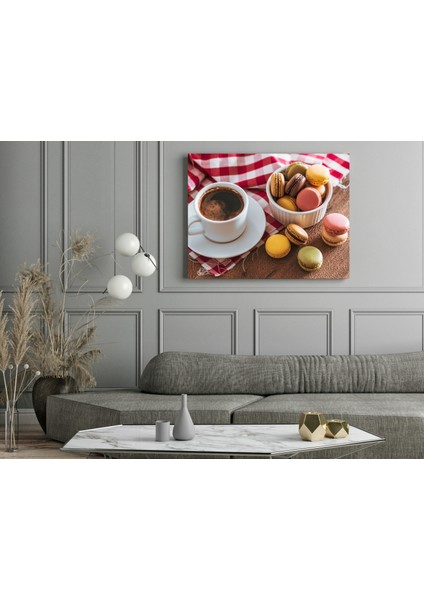 Türk Kahvesi ve Makaron - Ahşap Mdf Tablo fırsatları