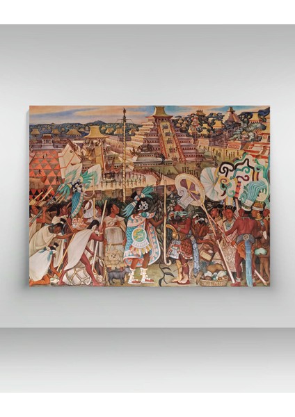 Civilización Totonaca Diego Rivera - Ahşap Mdf Tablo fiyatları