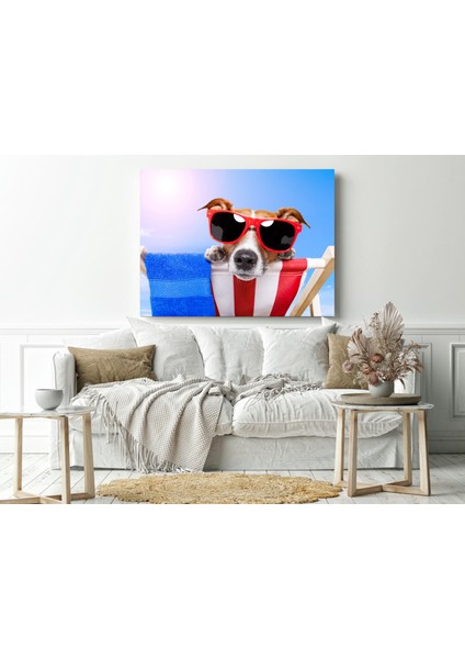 Köpek Tatilde - Ahşap Mdf Tablo