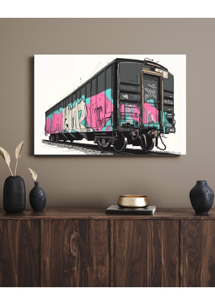 Tren Graffiti - Ahşap Mdf Tablo modelleri