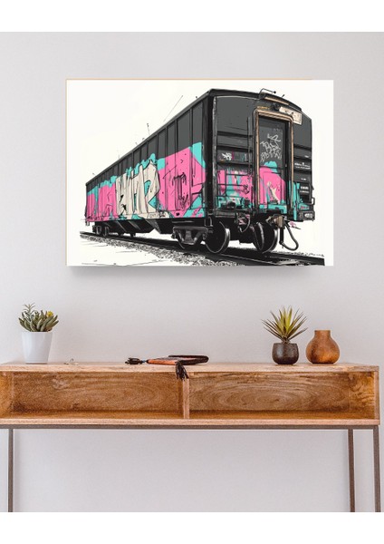 Tren Graffiti - Ahşap Mdf Tablo fırsatları