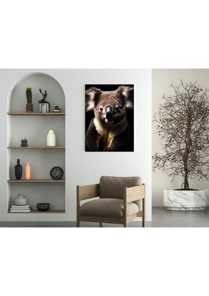 Koala Siyah Arkaplan -Ahşap Mdf Tablo fırsatları
