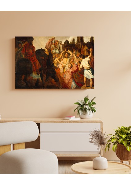 Rembrandt -Lapidation-Saint-Étienne-Mba-Lyon - Ahşap Mdf Tablo