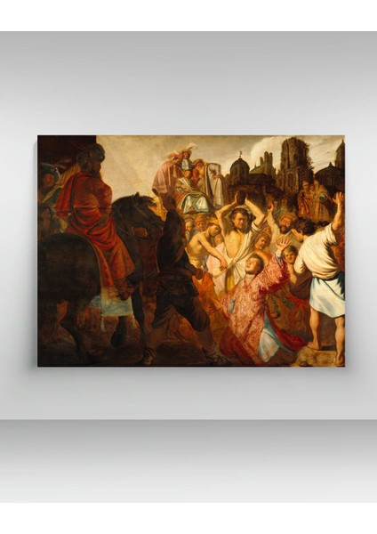 Rembrandt -Lapidation-Saint-Étienne-Mba-Lyon - Ahşap Mdf Tablo fiyatları